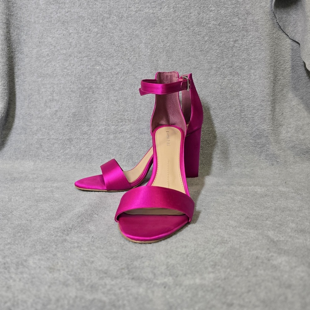 Gianni Bini Fuchsia Satin Block Heel Sandals